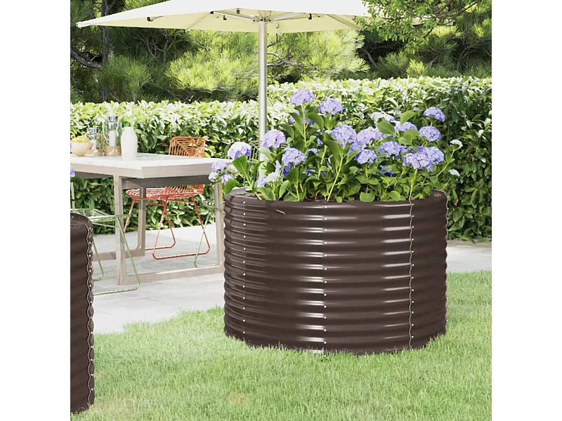 Lit surélevé de jardin Acier enduit de poudre marron