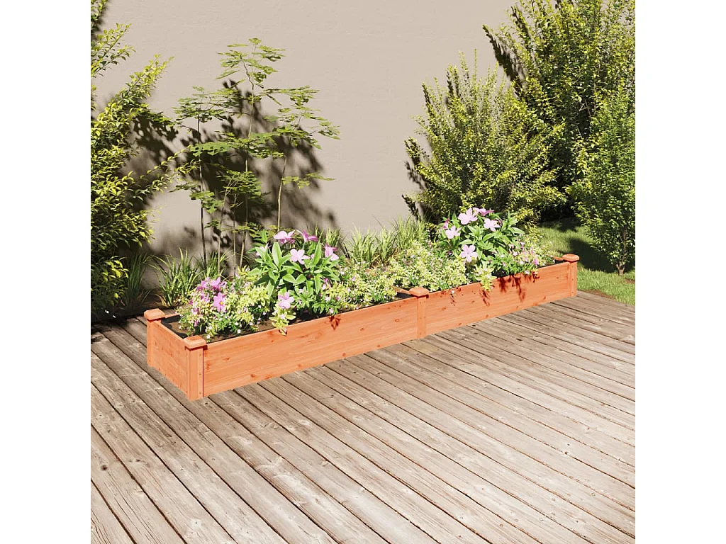 Lit surélevé de jardin doublure 240x45x25 cm bois massif sapin