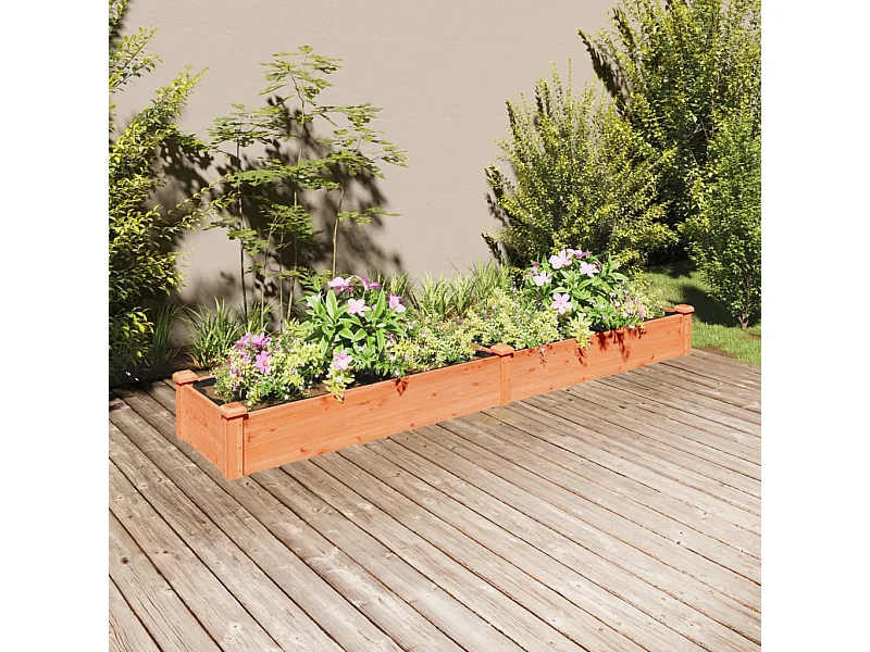 Lit surélevé de jardin doublure 240x45x25 cm bois massif sapin