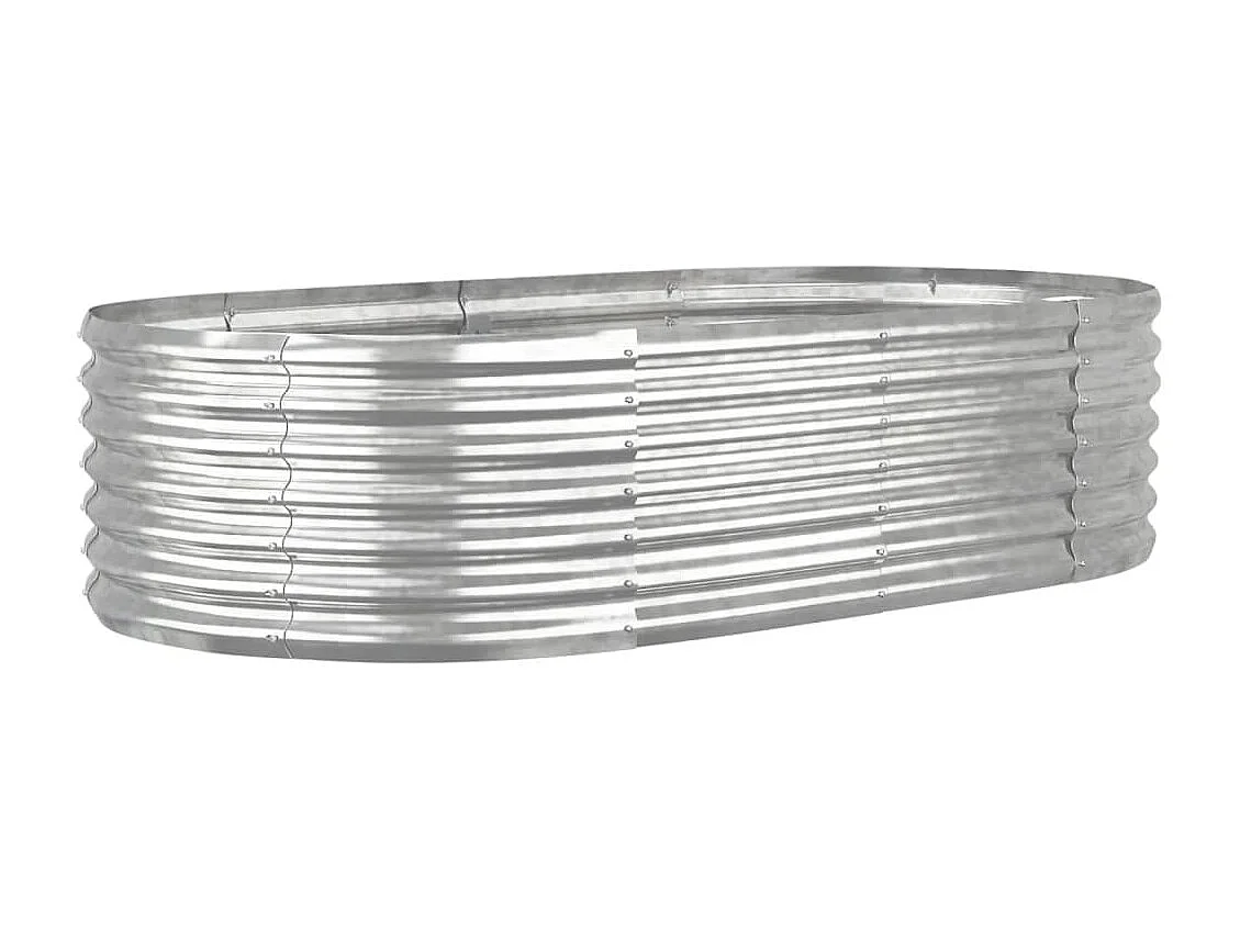 Lit surélevé de jardin Acier enduit de poudre Argenté