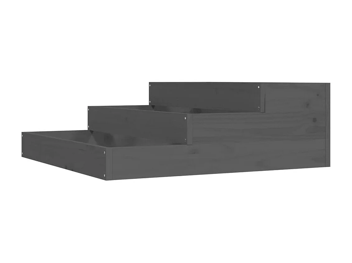 Vaso/floreira 78x78x27 cm pinho maciço cinzento