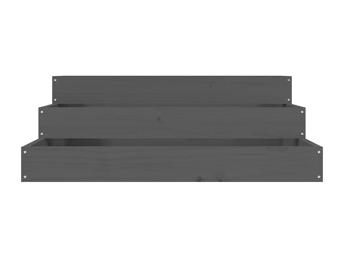 Vaso/floreira 78x78x27 cm pinho maciço cinzento