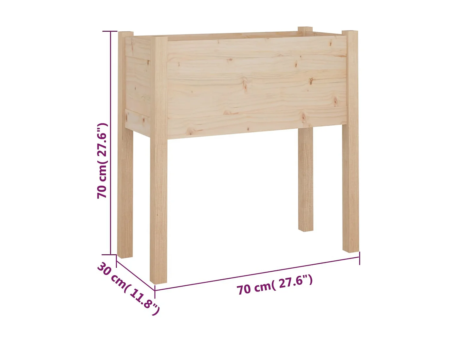 Jardinières 2 pièces 70x31x70 cm Bois de pin massif