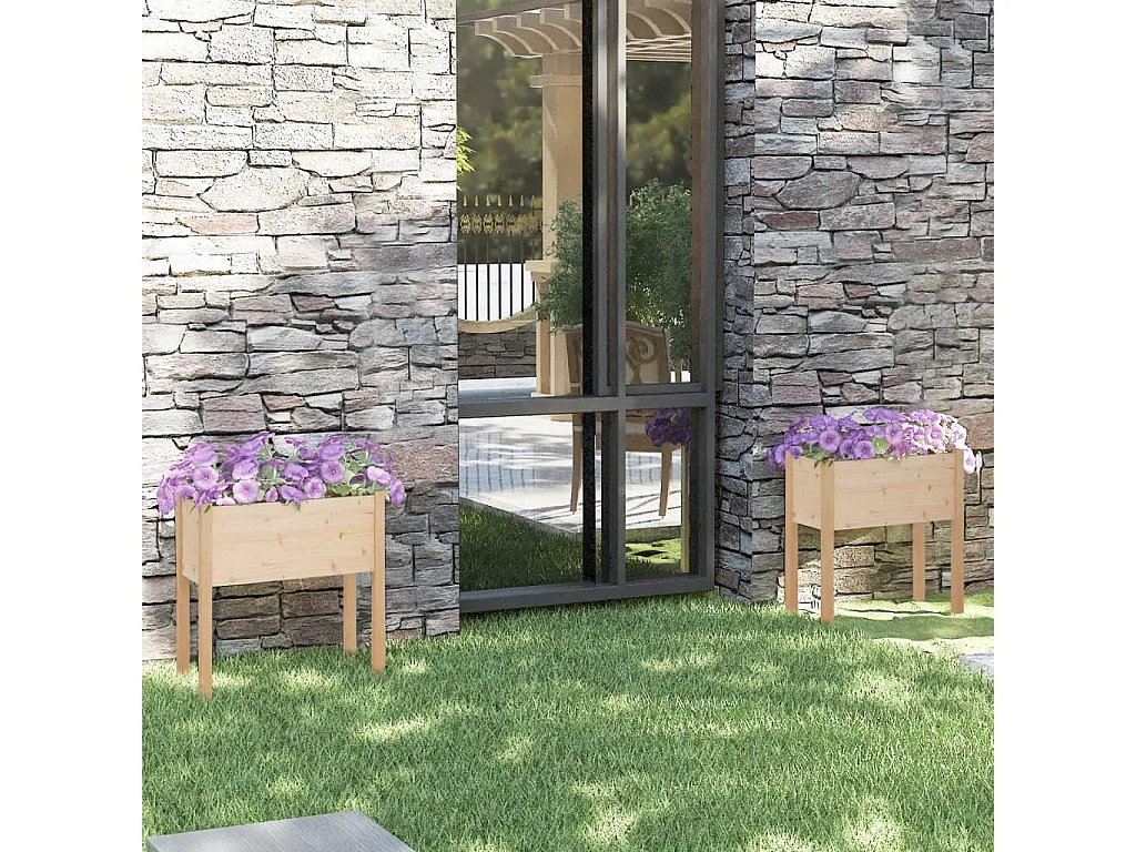 Jardinières 2 pièces 70x31x70 cm Bois de pin massif