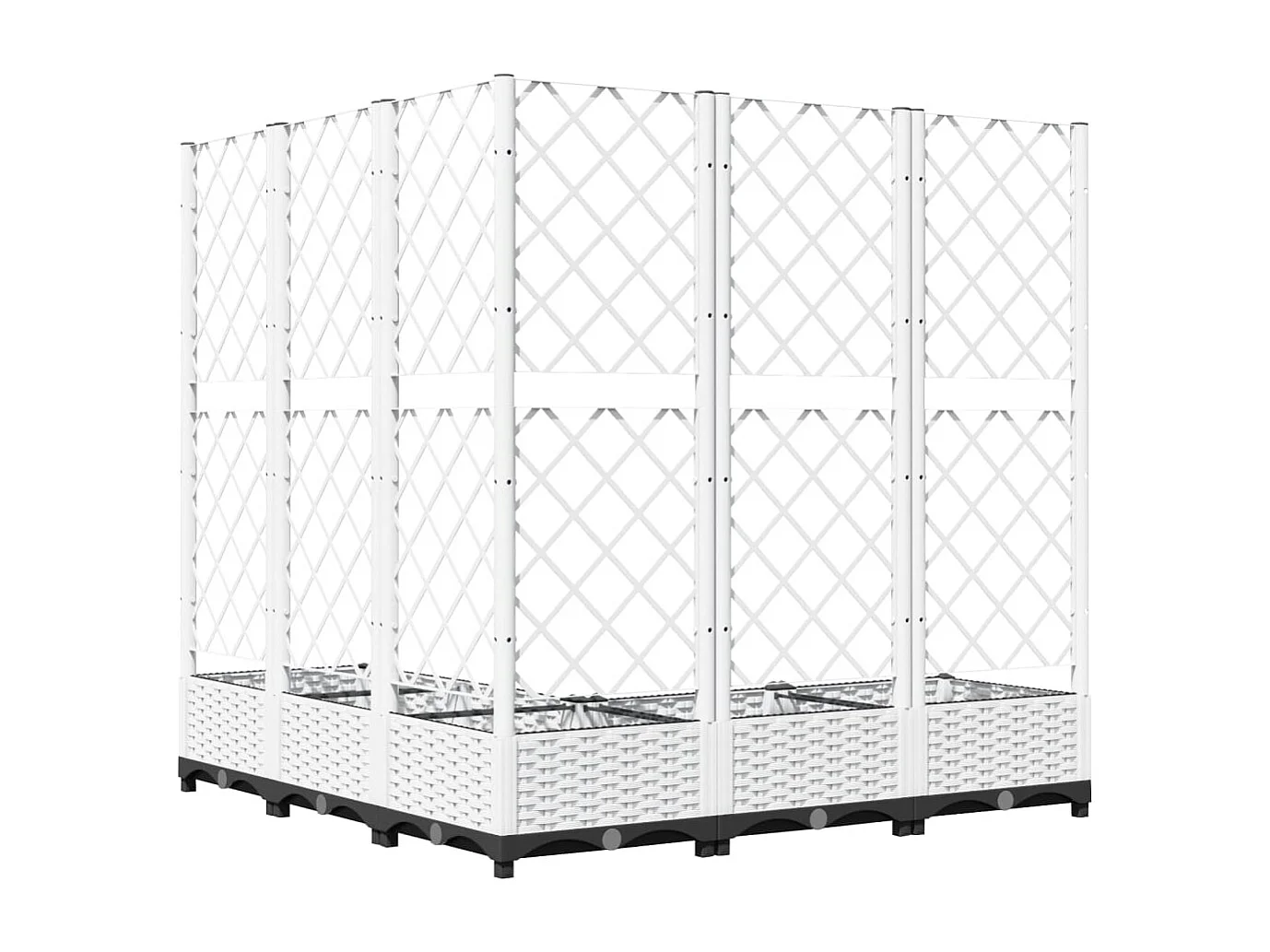 Jardinière avec treillis Blanc 120x120x121,5 cm PP