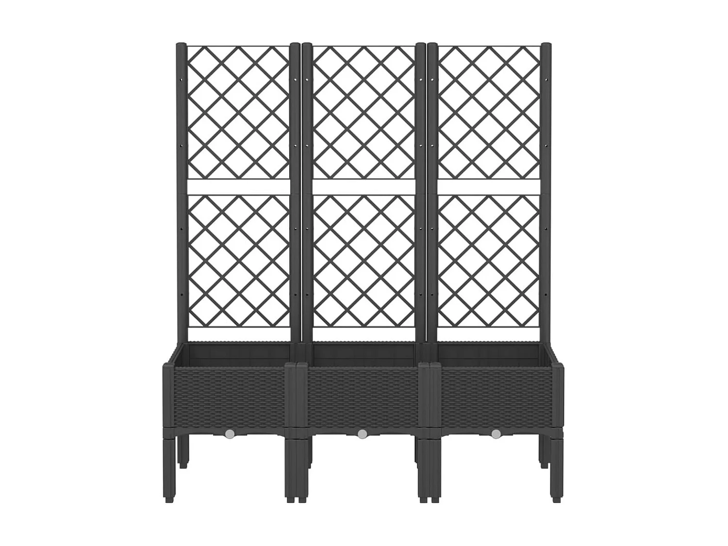 Jardinière avec treillis noir 120x40x142 cm PP