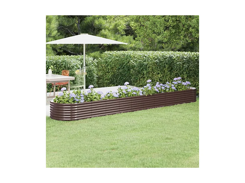 Lit surélevé de jardin Acier enduit de poudre marron