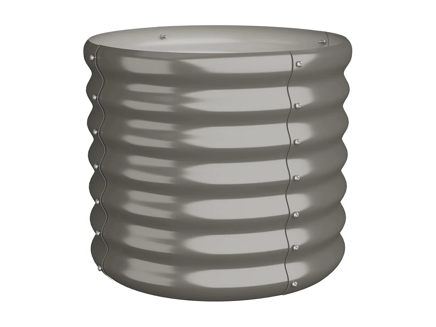 Vaso/floreira de jardim aço revestido a pó 40x40x36 cm cinza