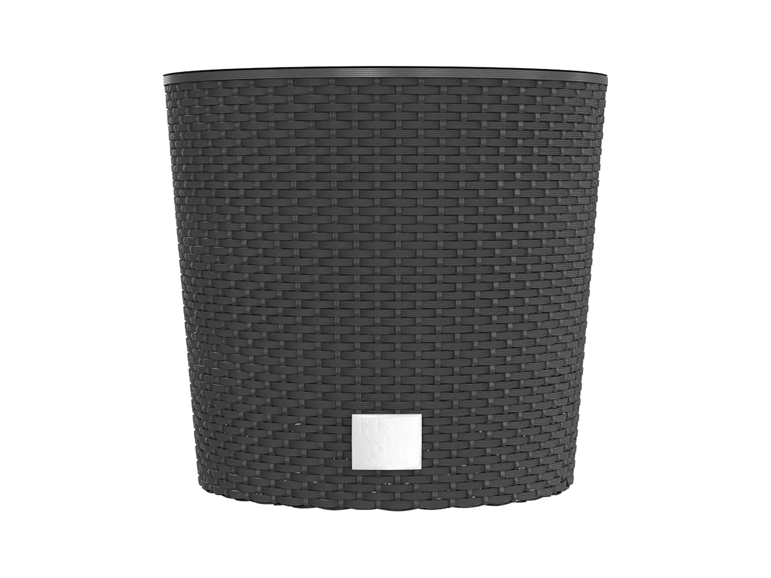 Macetero interior extraíble PP ratán gris antracita 15/15,3 L