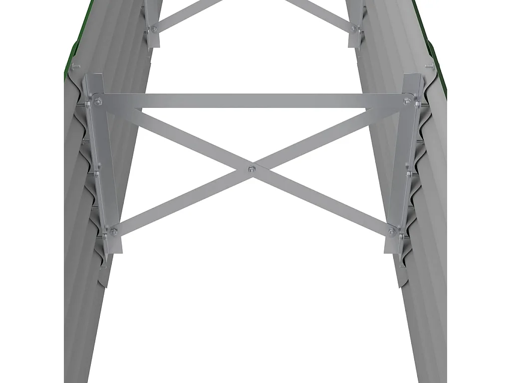 Canteiro elevado jardim 224x40x36 cm aço revestido a pó verde