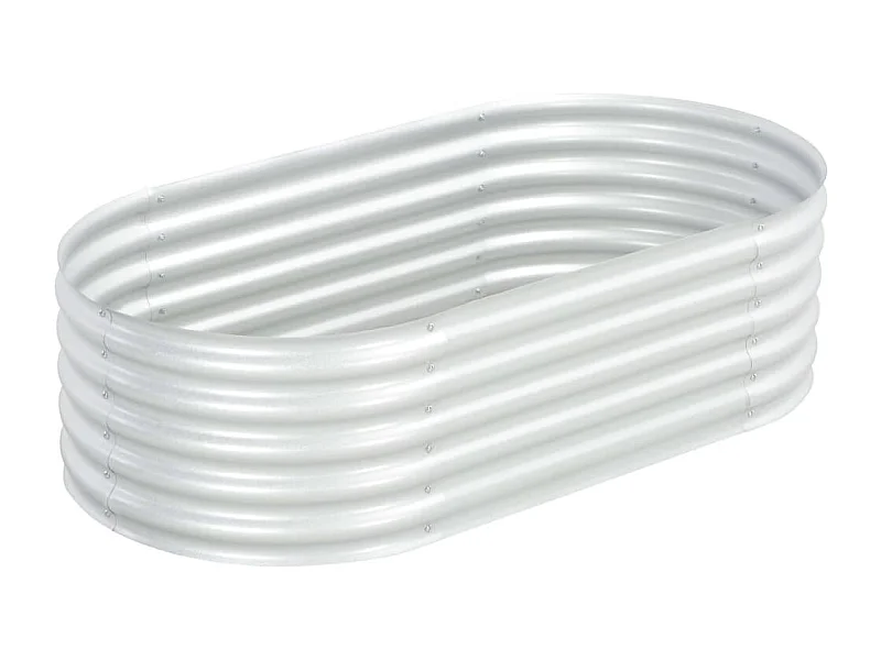 Arriate de acero galvanizado plateado 160x80x44 cm