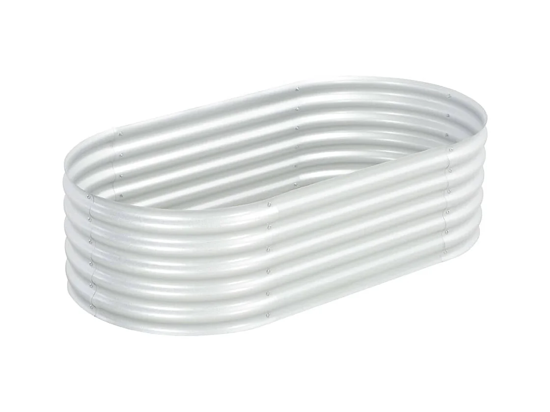 Arriate de acero galvanizado plateado 160x80x44 cm