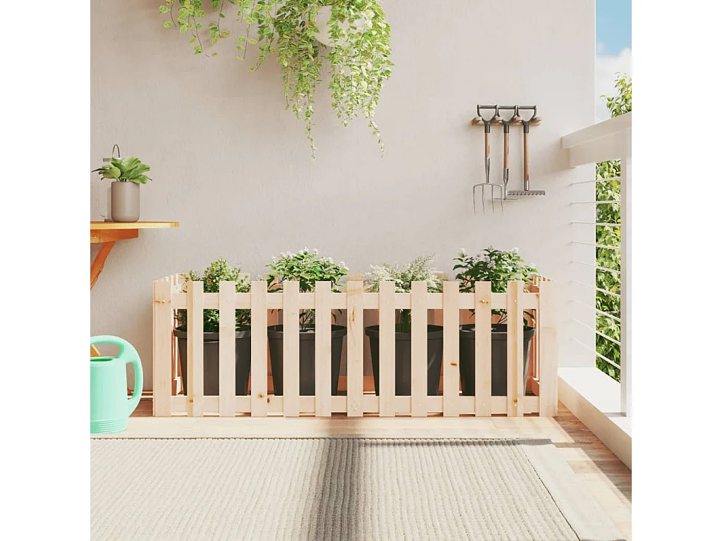 Lit surélevé de jardin design de clôture 150x50x50cm pin massif