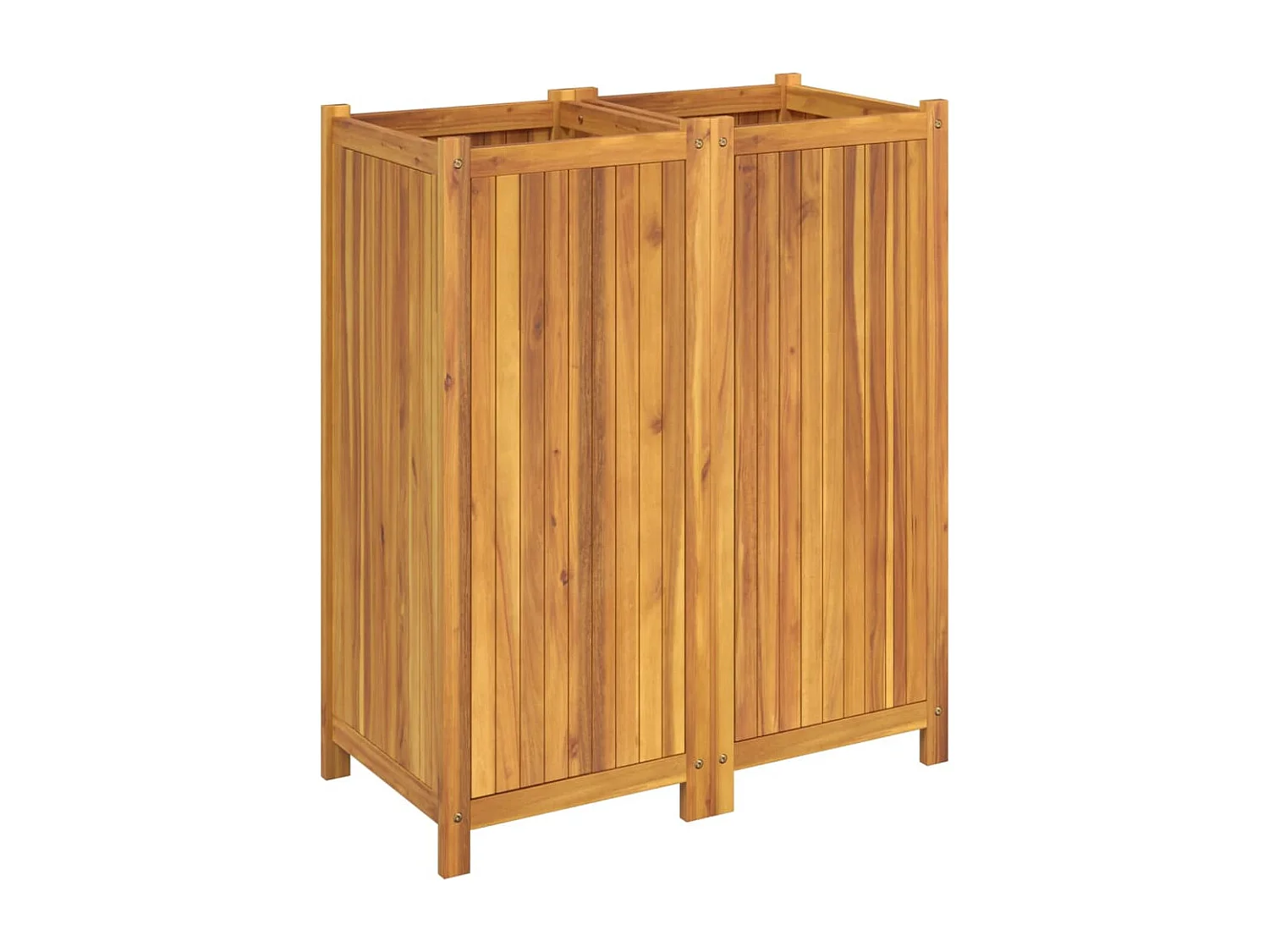 Jardinière avec doublure 84x42x100 cm bois massif d'acacia