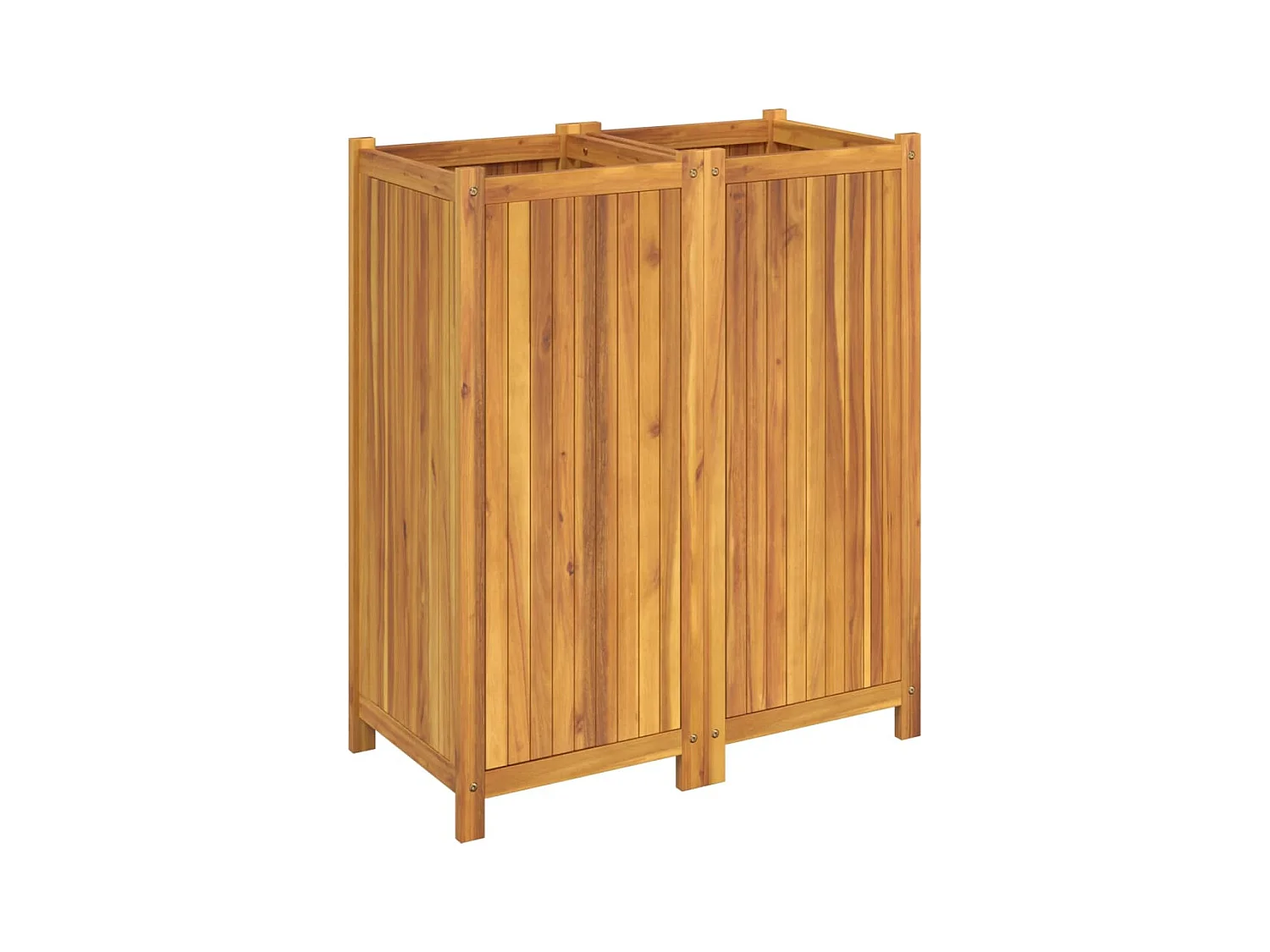 Vaso/floreira de jardim com forro 84x42x100 cm acácia maciça