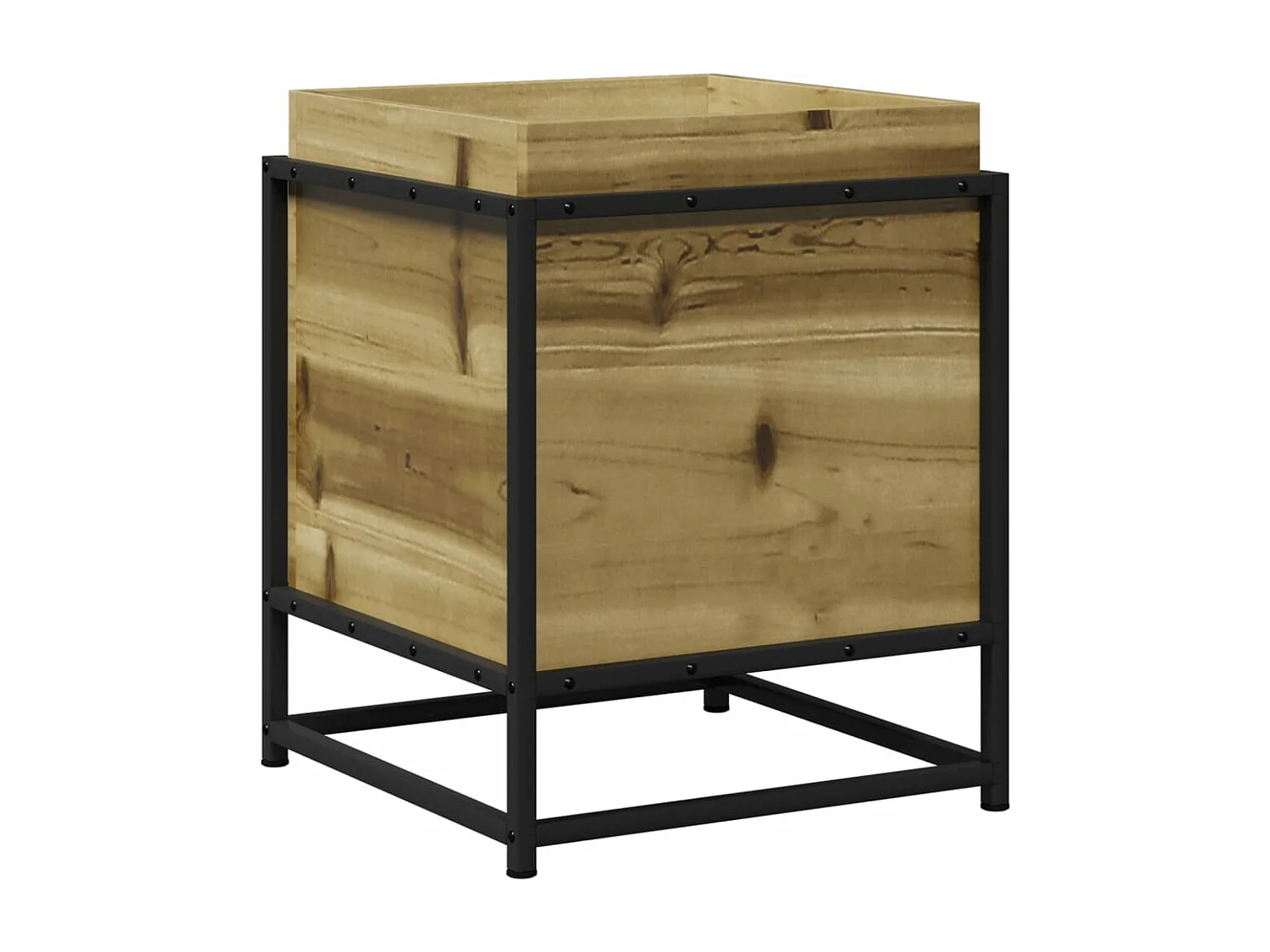 Vaso/floreira de jardim 40x40x50 cm madeira de pinho impregnada