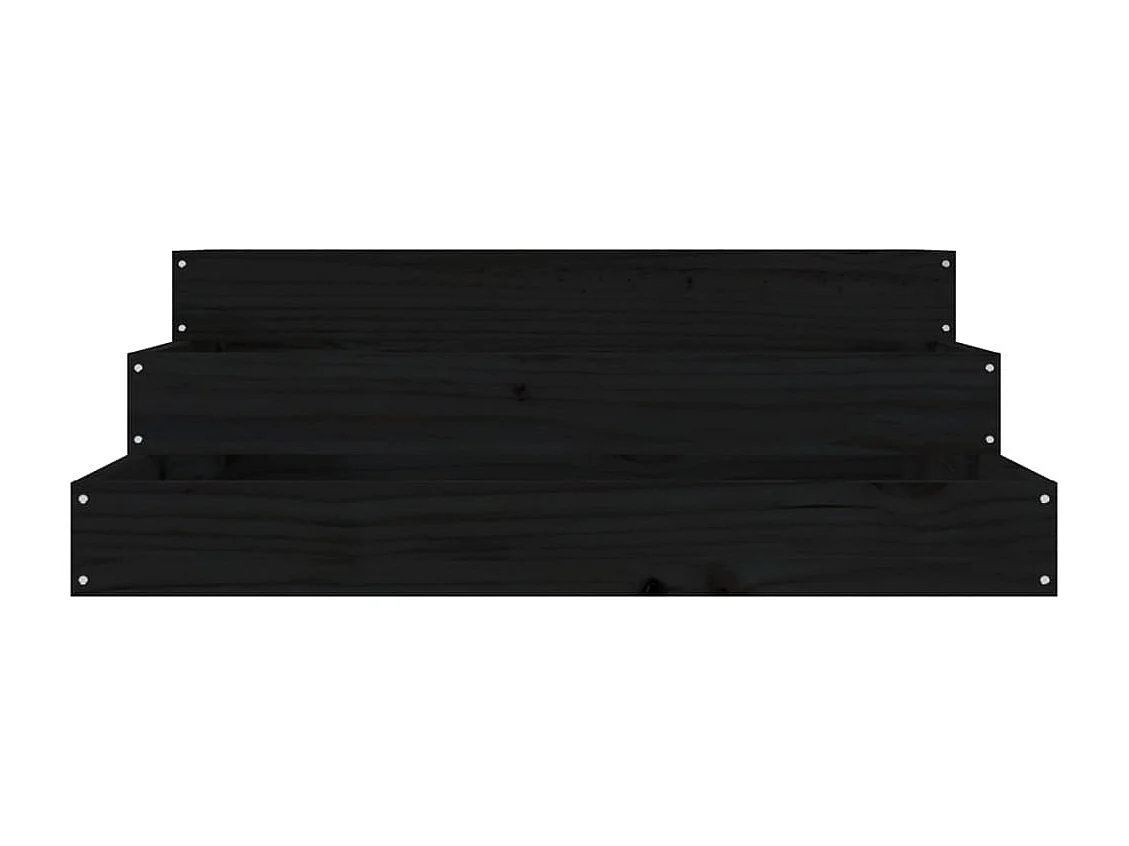 Jardinière Noir 78x78x27 cm Bois massif de pin