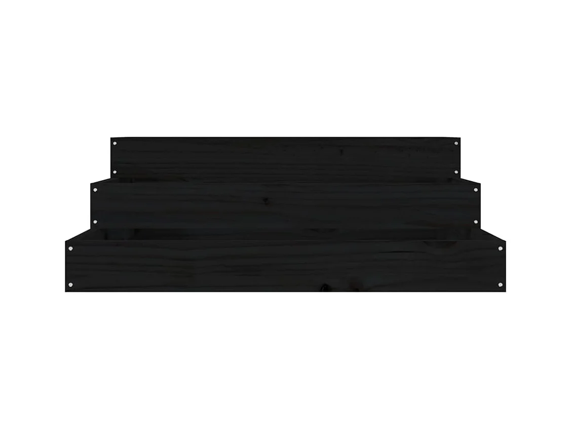 Vaso/floreira 78x78x27 cm pinho maciço preto