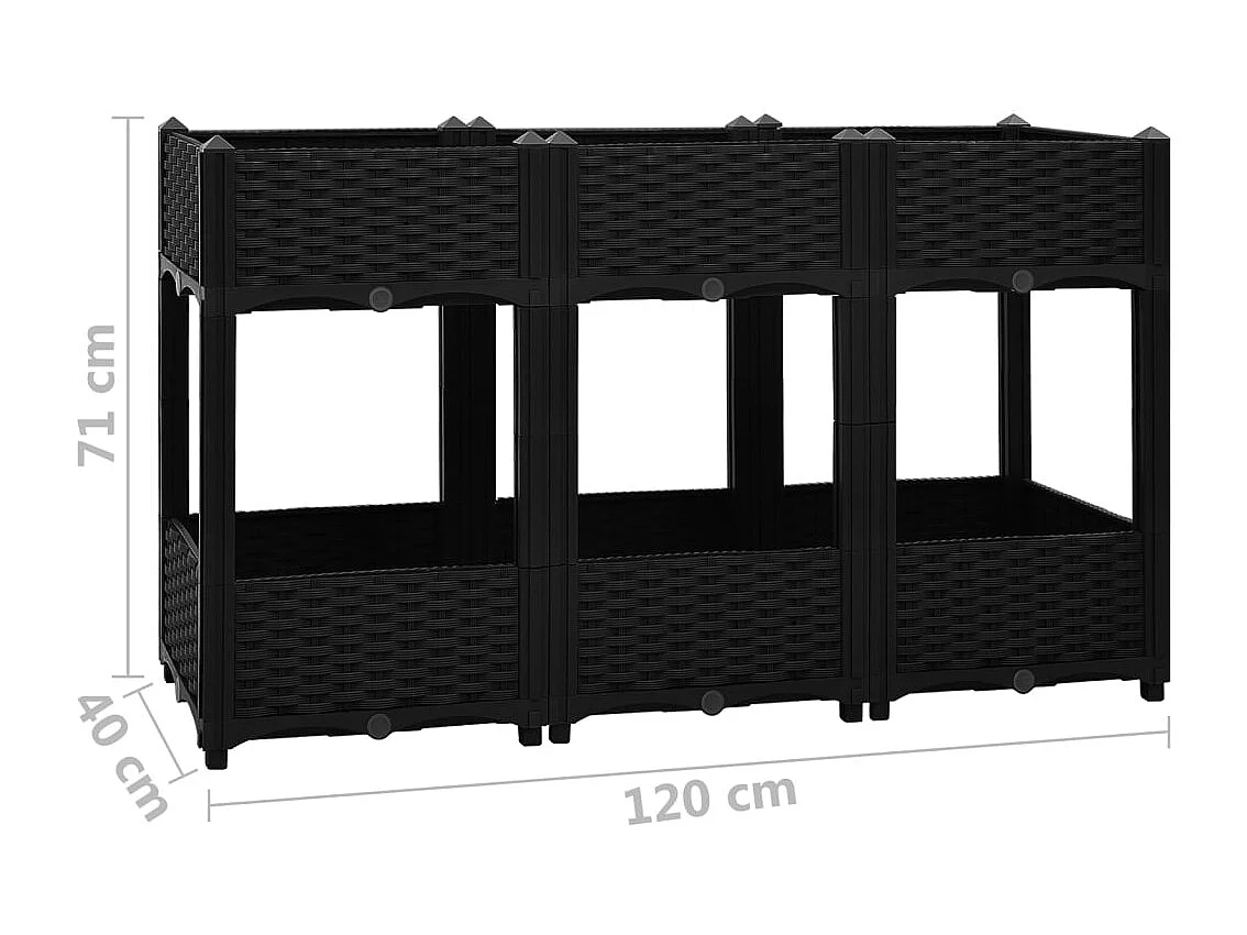Canteiro elevado 120x40x71 cm polipropileno