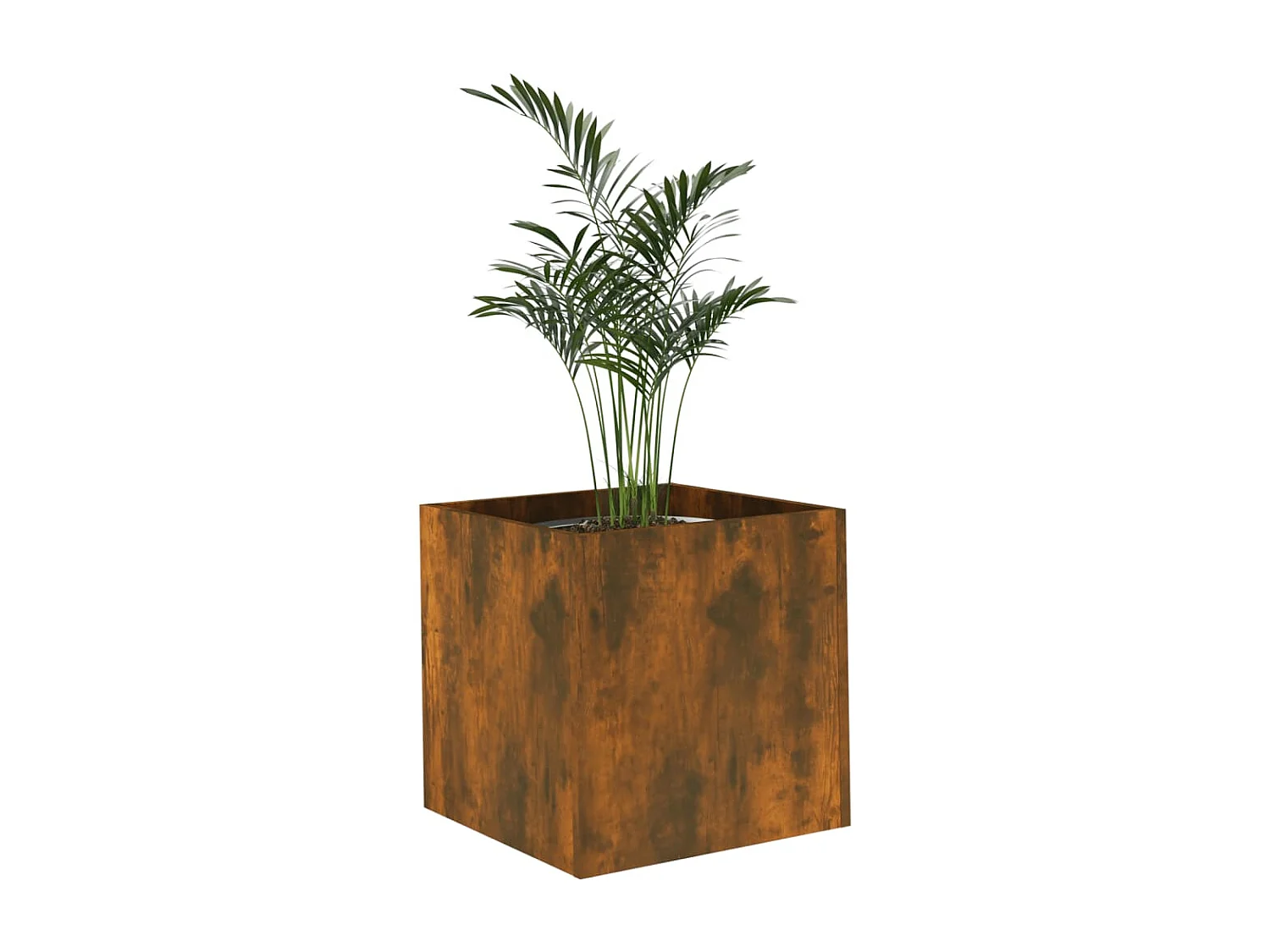 Jardinera de madera contrachapada roble ahumado 40x40x40 cm