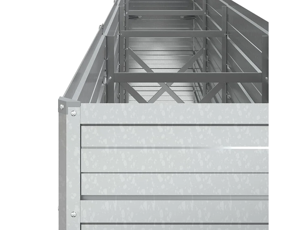 Canteiro elevado de jardim 320x40x77cm aço galvanizado prateado