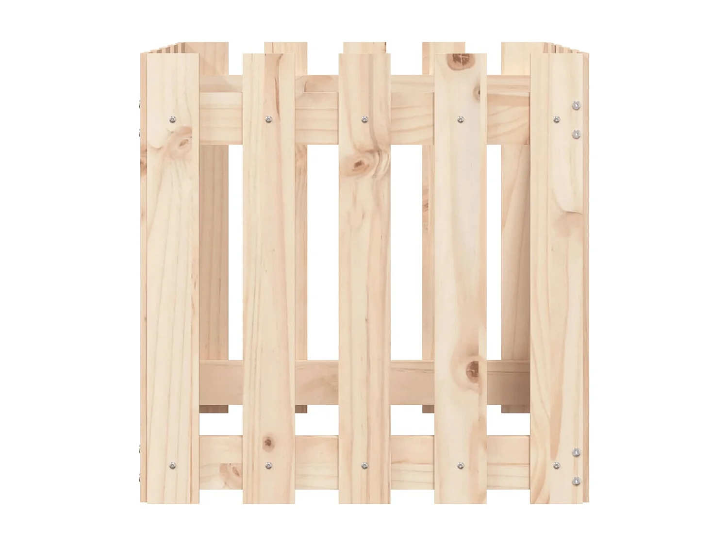 Jardinera con diseño de valla madera maciza de pino 50x50x50 cm