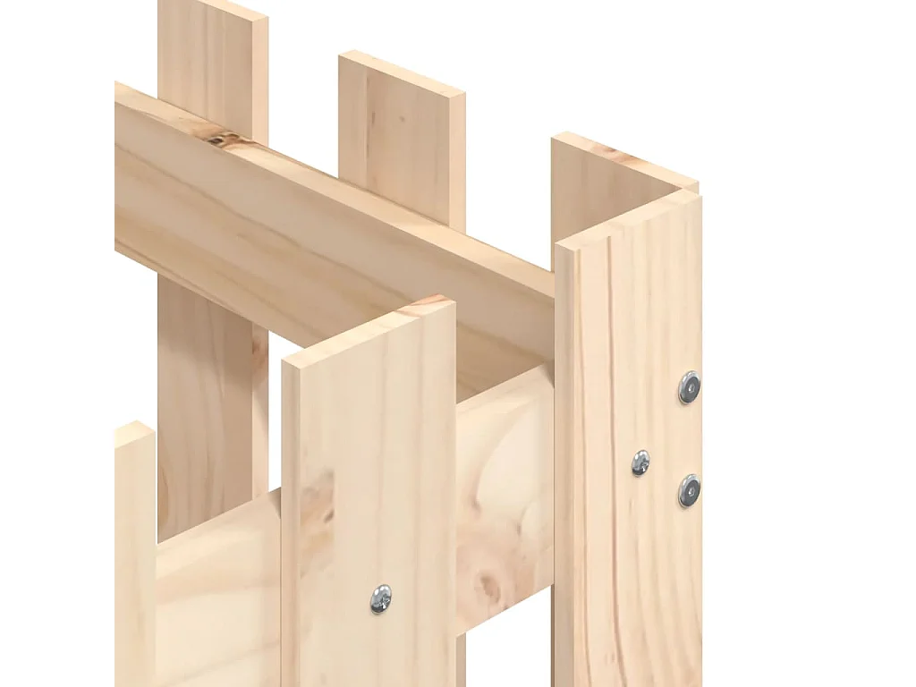 Jardinera con diseño de valla madera maciza de pino 50x50x50 cm