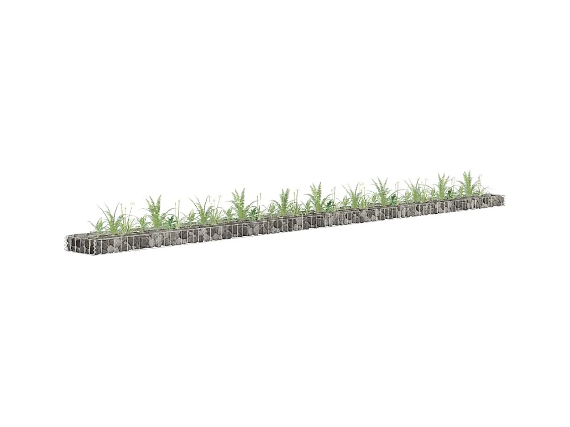 Lit surélevé à gabion Acier galvanisé 450x30x10 cm