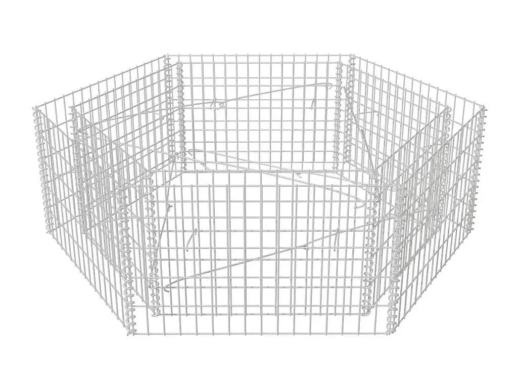 Lit surélevé à gabion hexagonale 160x140x50 cm