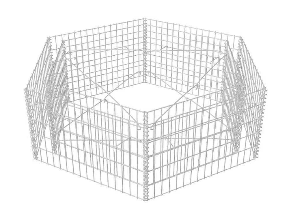 Lit surélevé à gabion hexagonale 160x140x50 cm