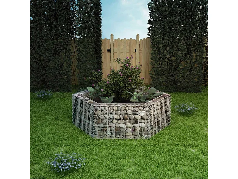 Arriate hexagonal de gaviones 160x140x50 cm