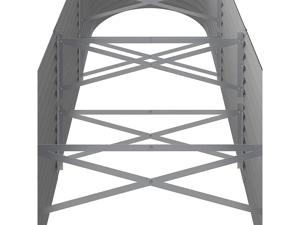 Lit surélevé de jardin Acier enduit de poudre 296x80x68 cm gris