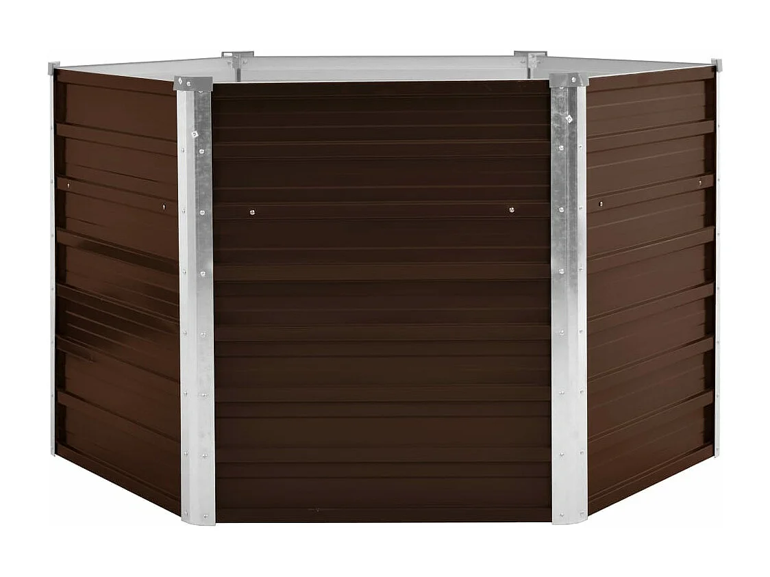 Canteiro elevado jardim aço galvanizado 129x129x77 cm castanho