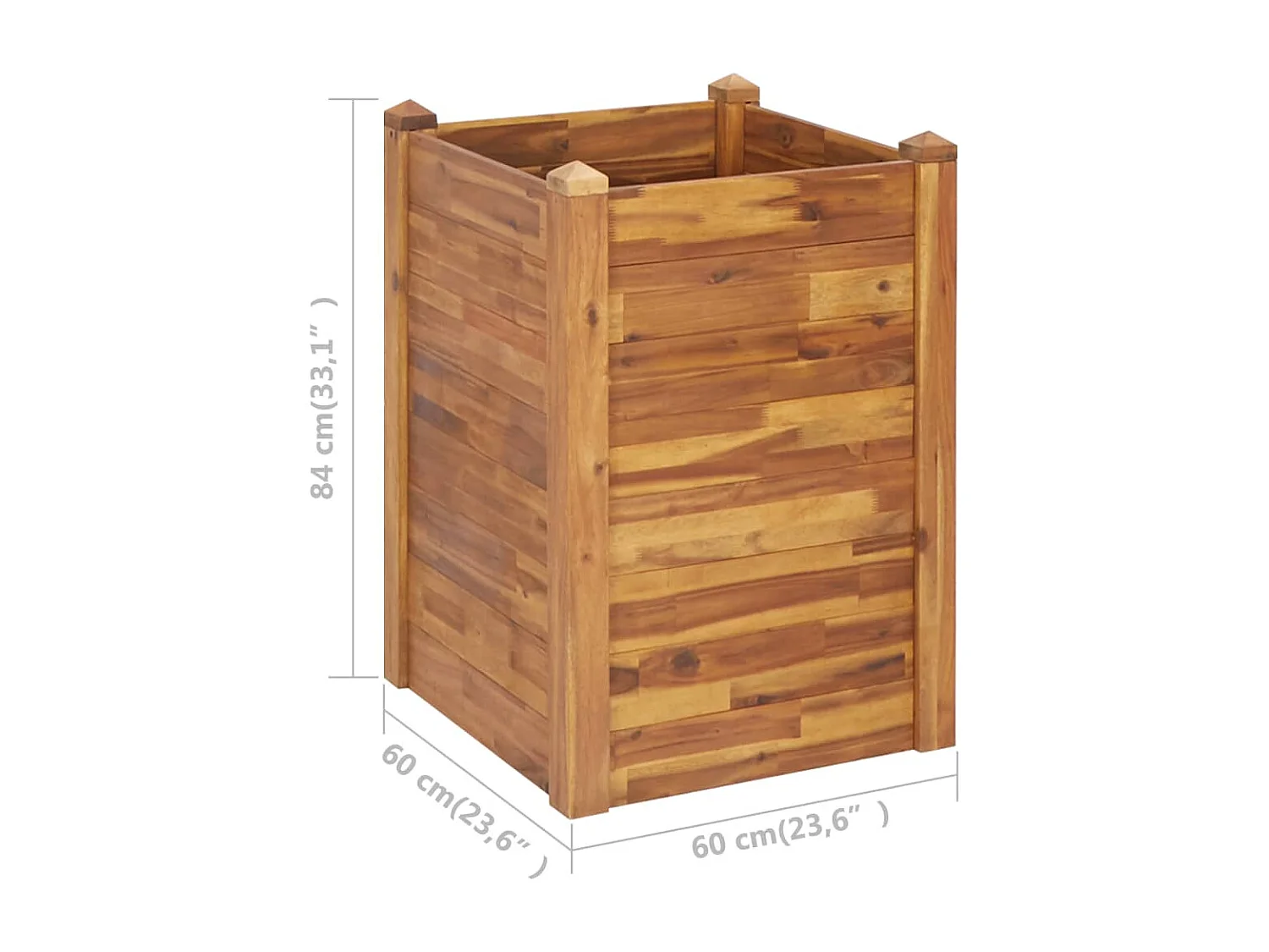 Lit surélevé de jardin 60x60x84 cm Bois massif d'acacia