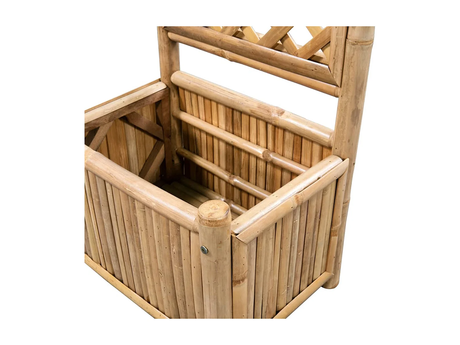 Arriate de jardín con enrejado de bambú 40 cm