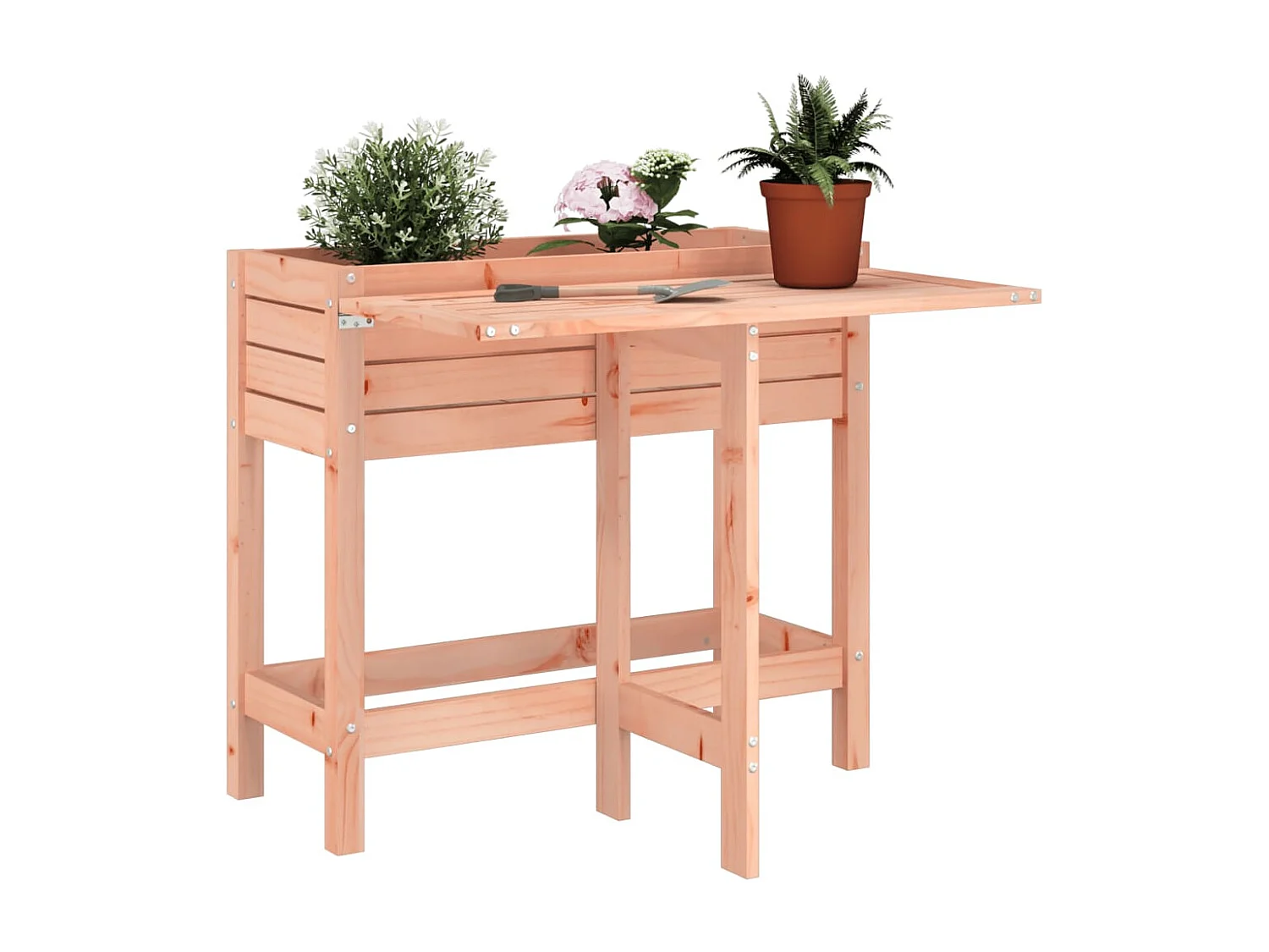 Jardinière avec dessus de table pliable bois de Douglas massif