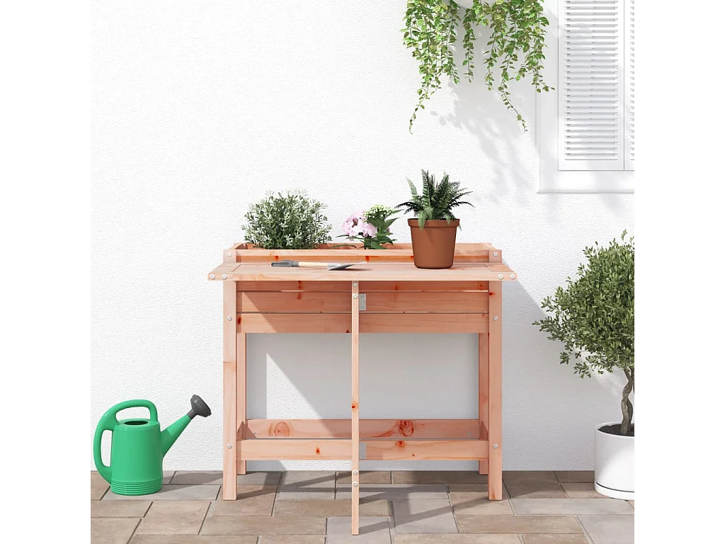 Jardinière avec dessus de table pliable bois de Douglas massif