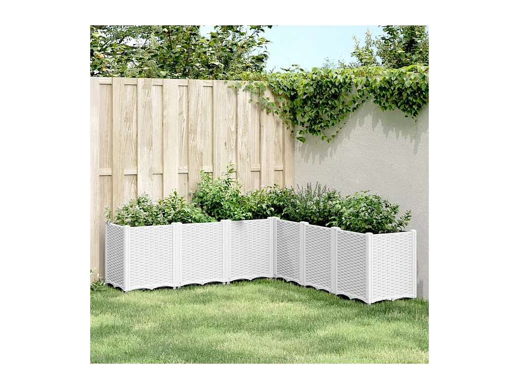 Jardinera PP blanco 160x160x53 cm
