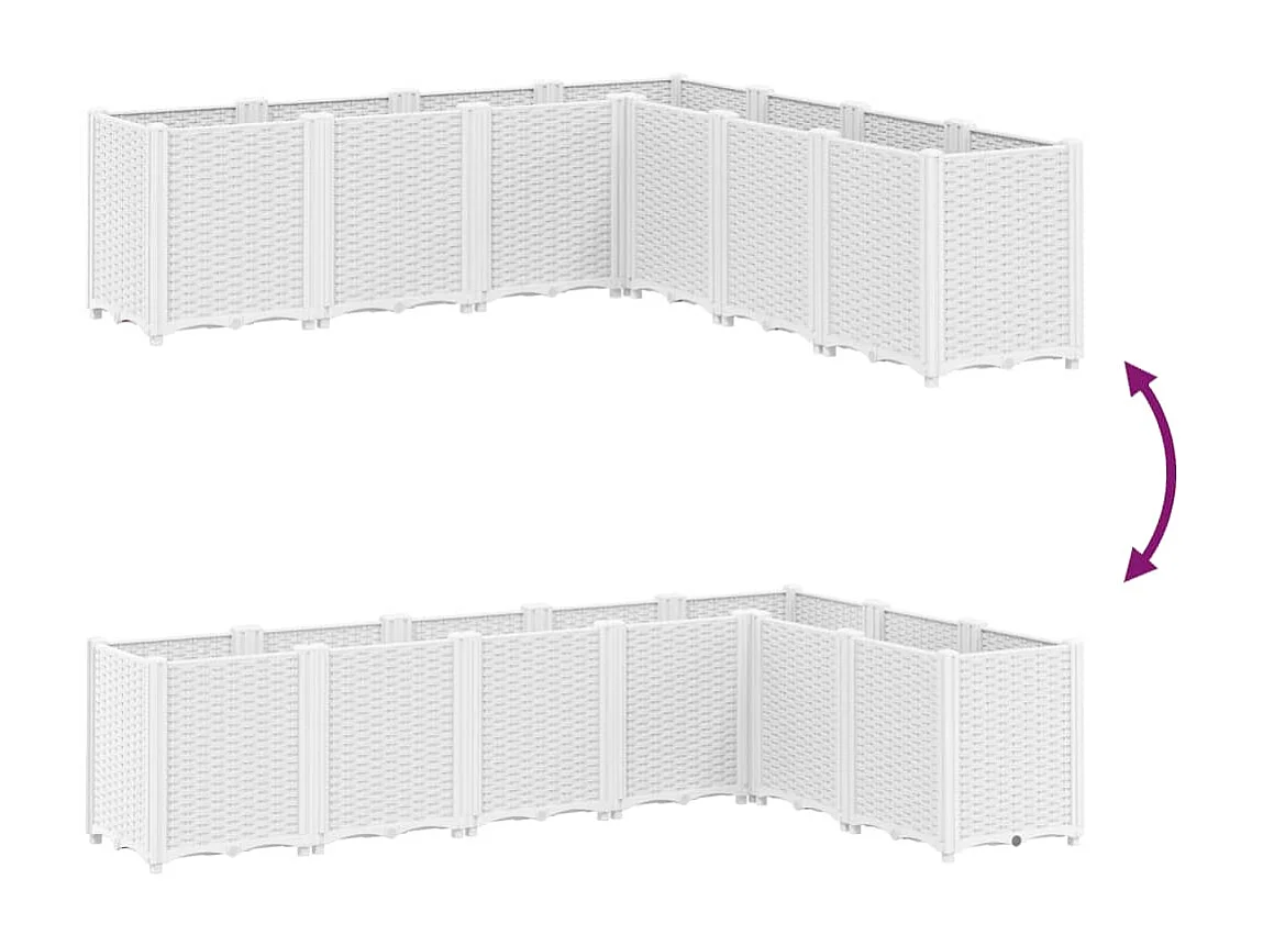 Jardinière blanc 160x160x53 cm polypropylène