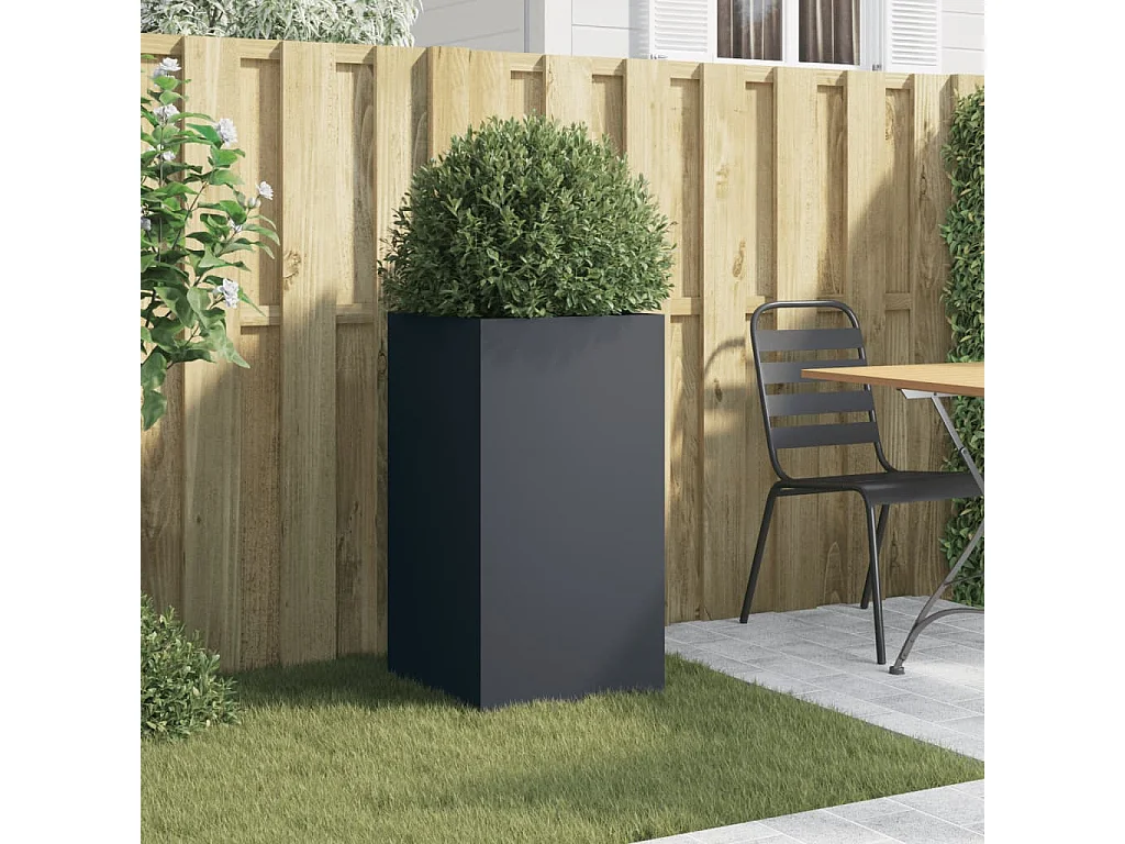 Vaso/floreira 42x38x75 cm aço laminado a frio antracite