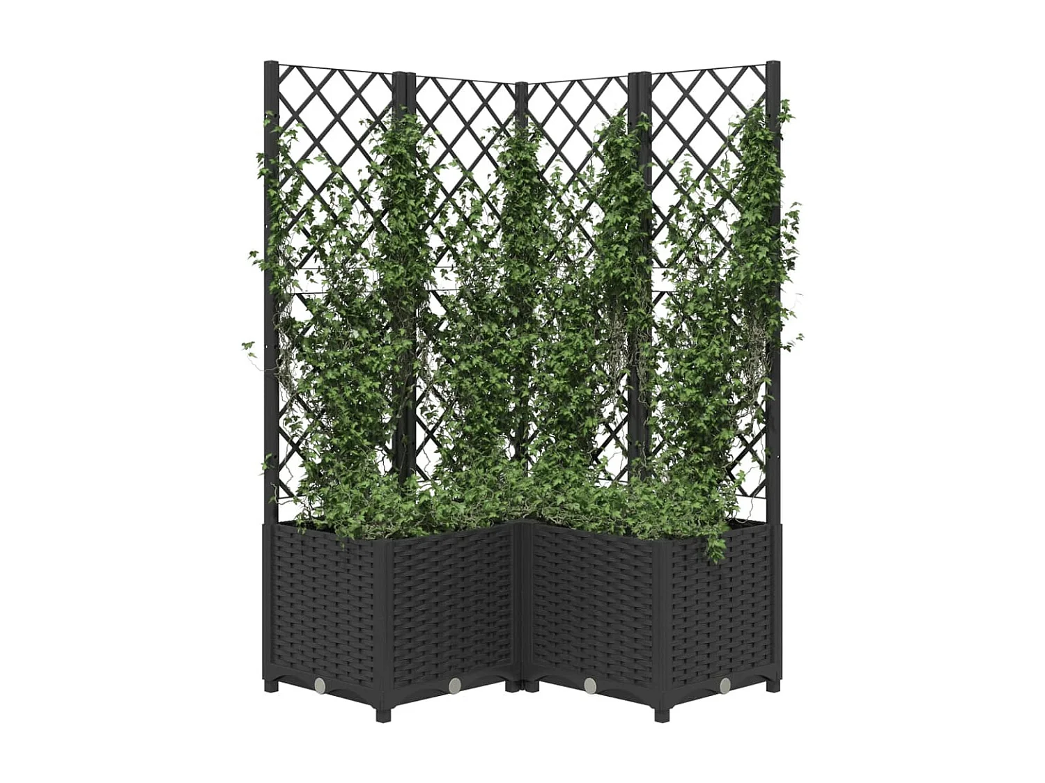 Jardinière avec treillis Noir 80x80x136 cm PP