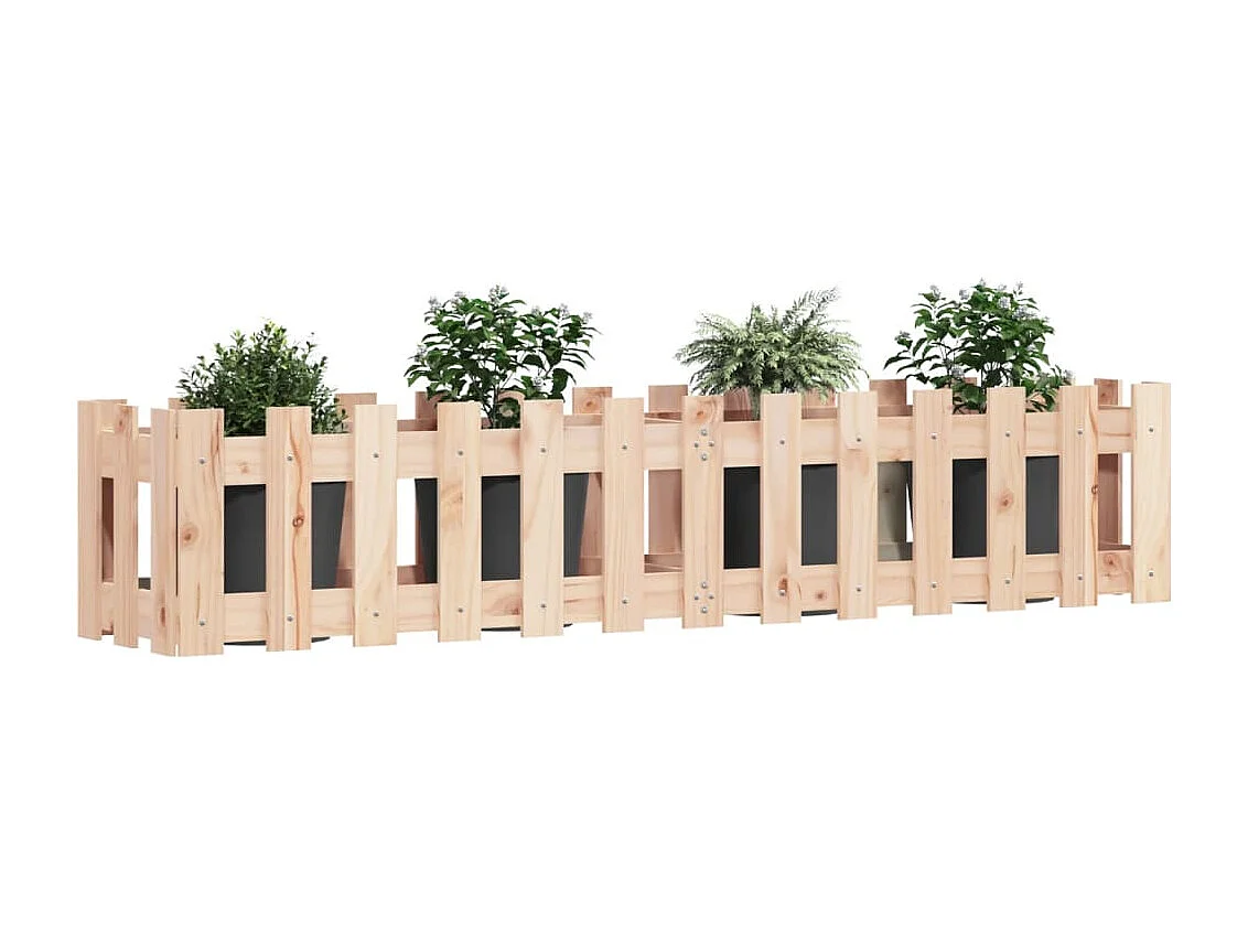 Lit surélevé de jardin design de clôture 150x30x30cm pin massif