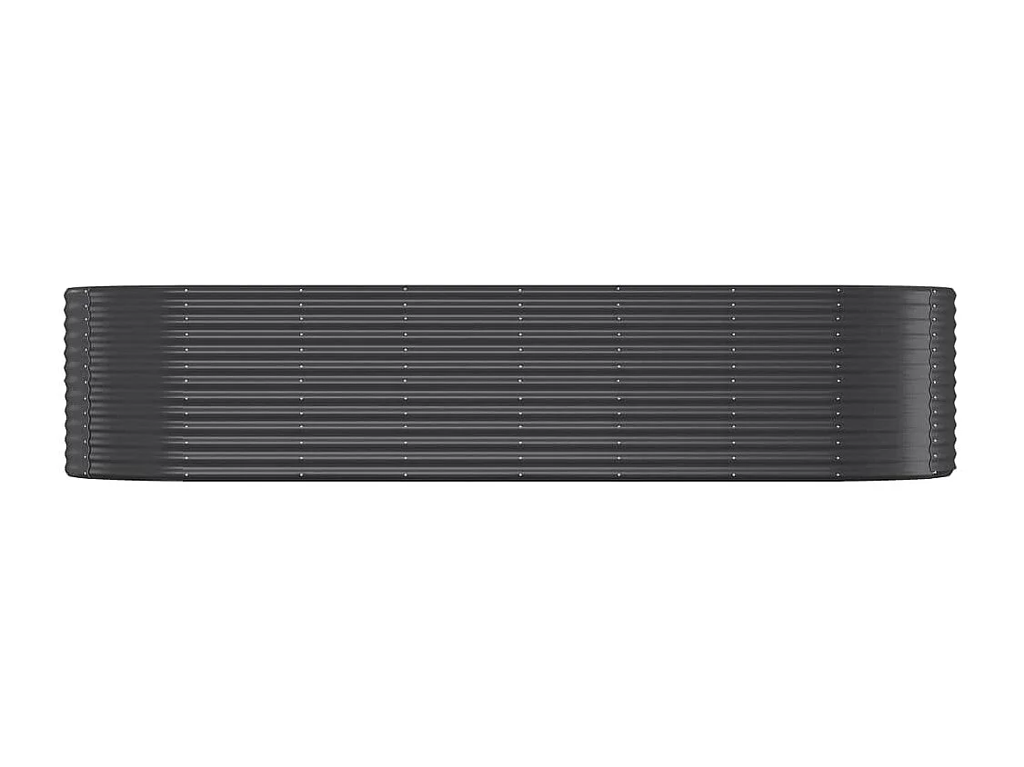 Canteiro elevado jardim 322x100x68 aço revestido a pó antracite