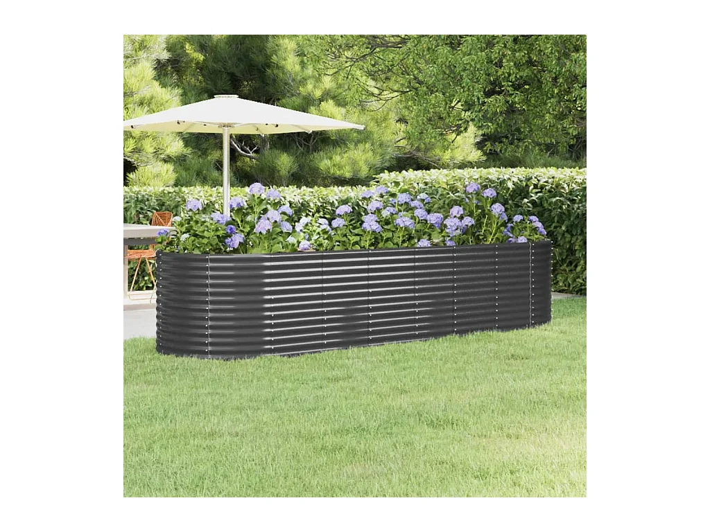 Lit surélevé de jardin Acier enduit de poudre Anthracite