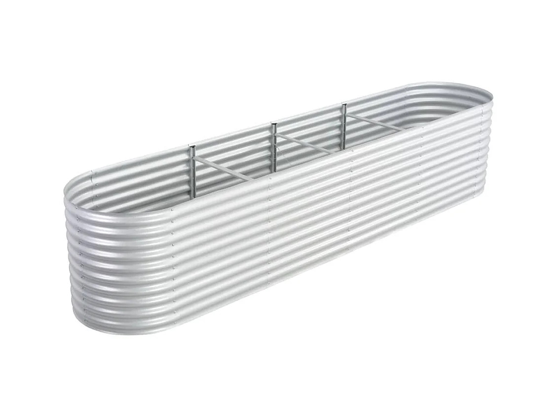 Arriate de acero galvanizado plateado 400x80x81 cm