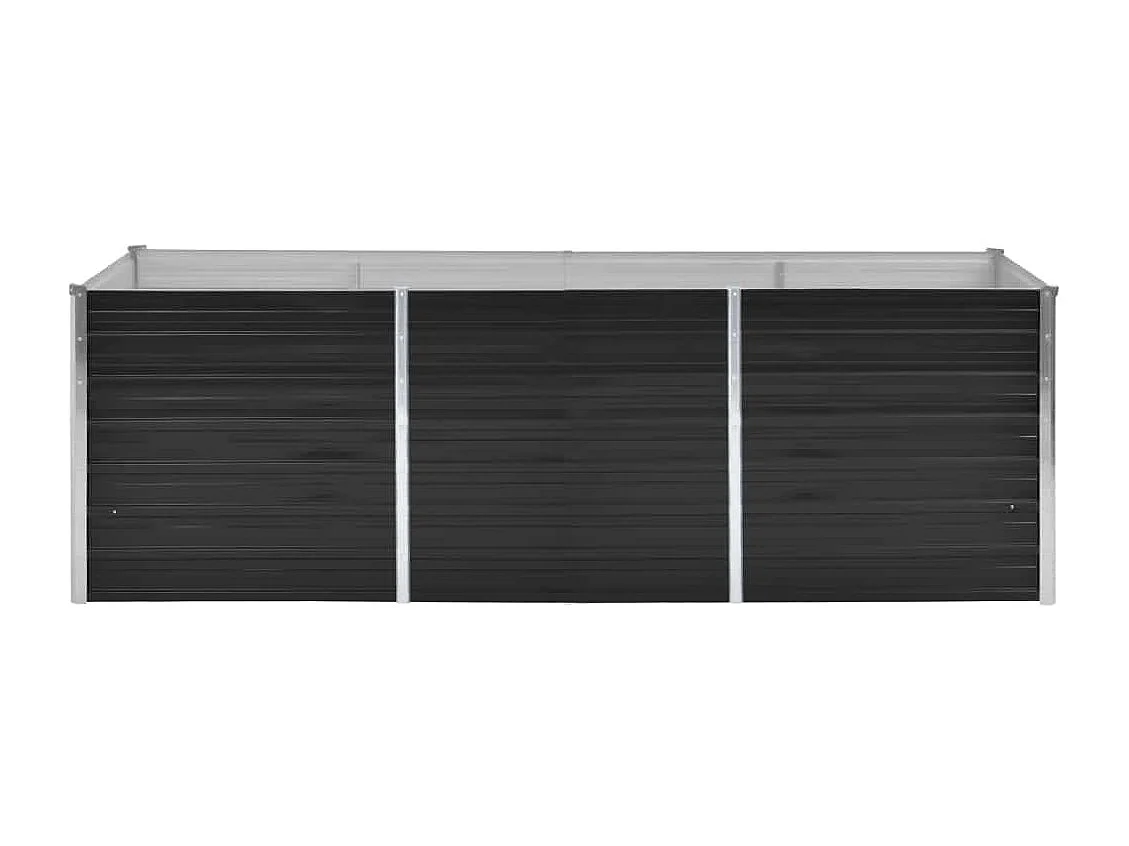 Arriate de acero galvanizado gris antracita 240x80x77 cm