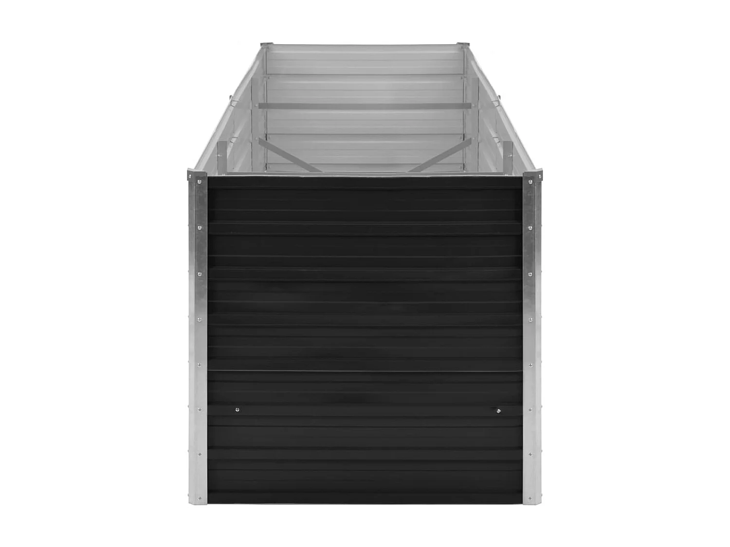 Arriate de acero galvanizado gris antracita 240x80x77 cm