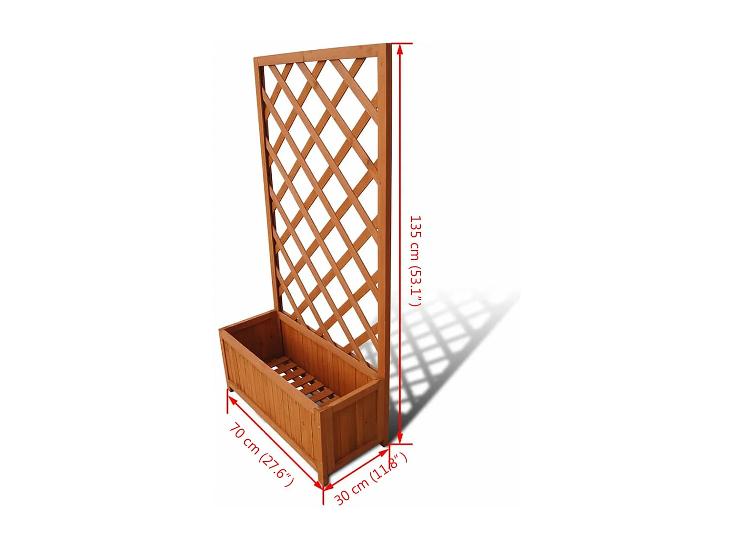 Jardinera con enrejado 70x30x135 cm