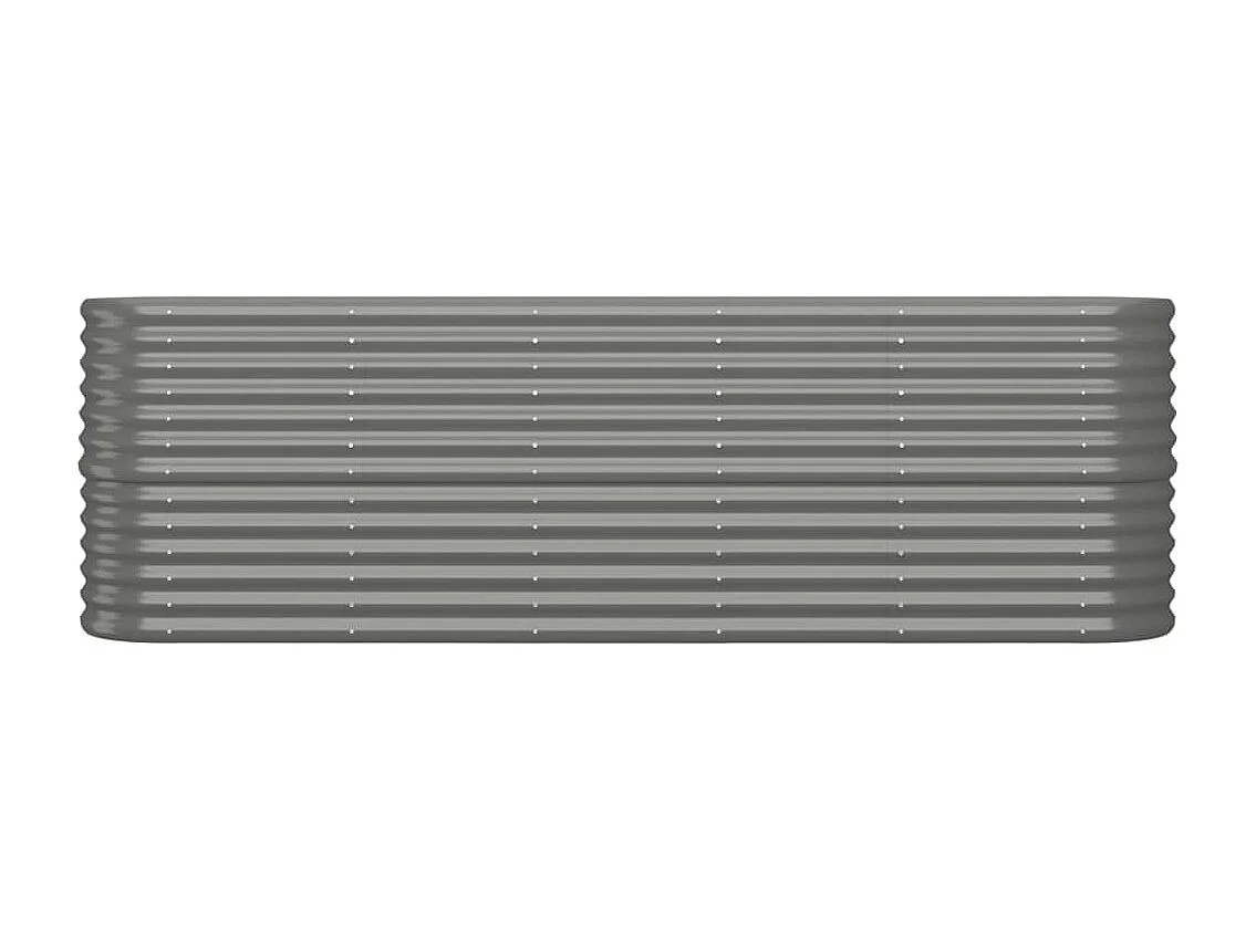 Lit surélevé de jardin Acier enduit de poudre 224x40x68 cm gris