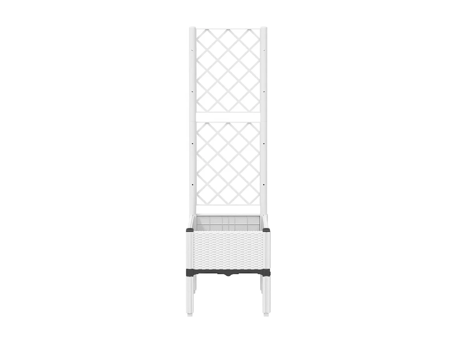 Vaso/floreira de jardim c/ treliça 40x40x142 cm PP branco